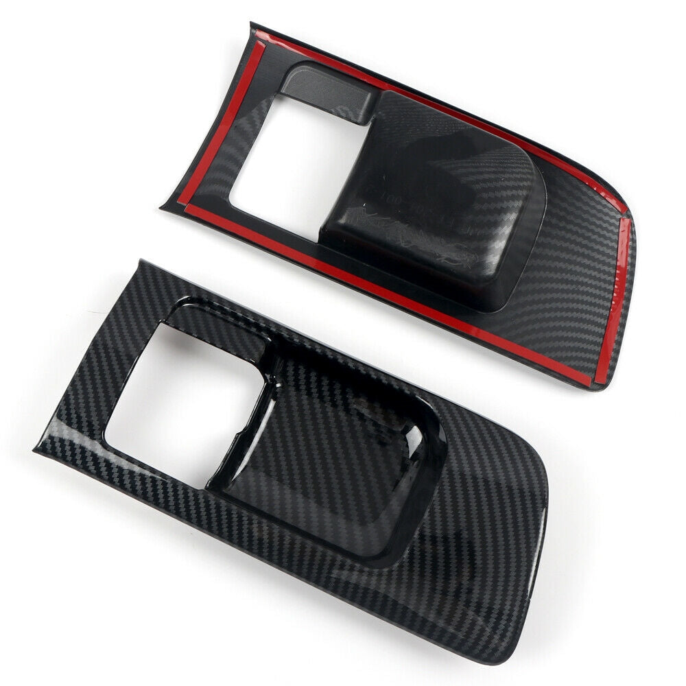 Carbon Fiber Look Inner Door Handle Bowl Cover Trim for Tundra 2014-2021